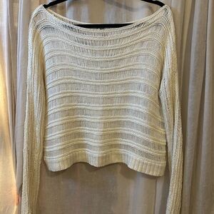 Kirra Cream Off-the-Shoulder Knit Sweater